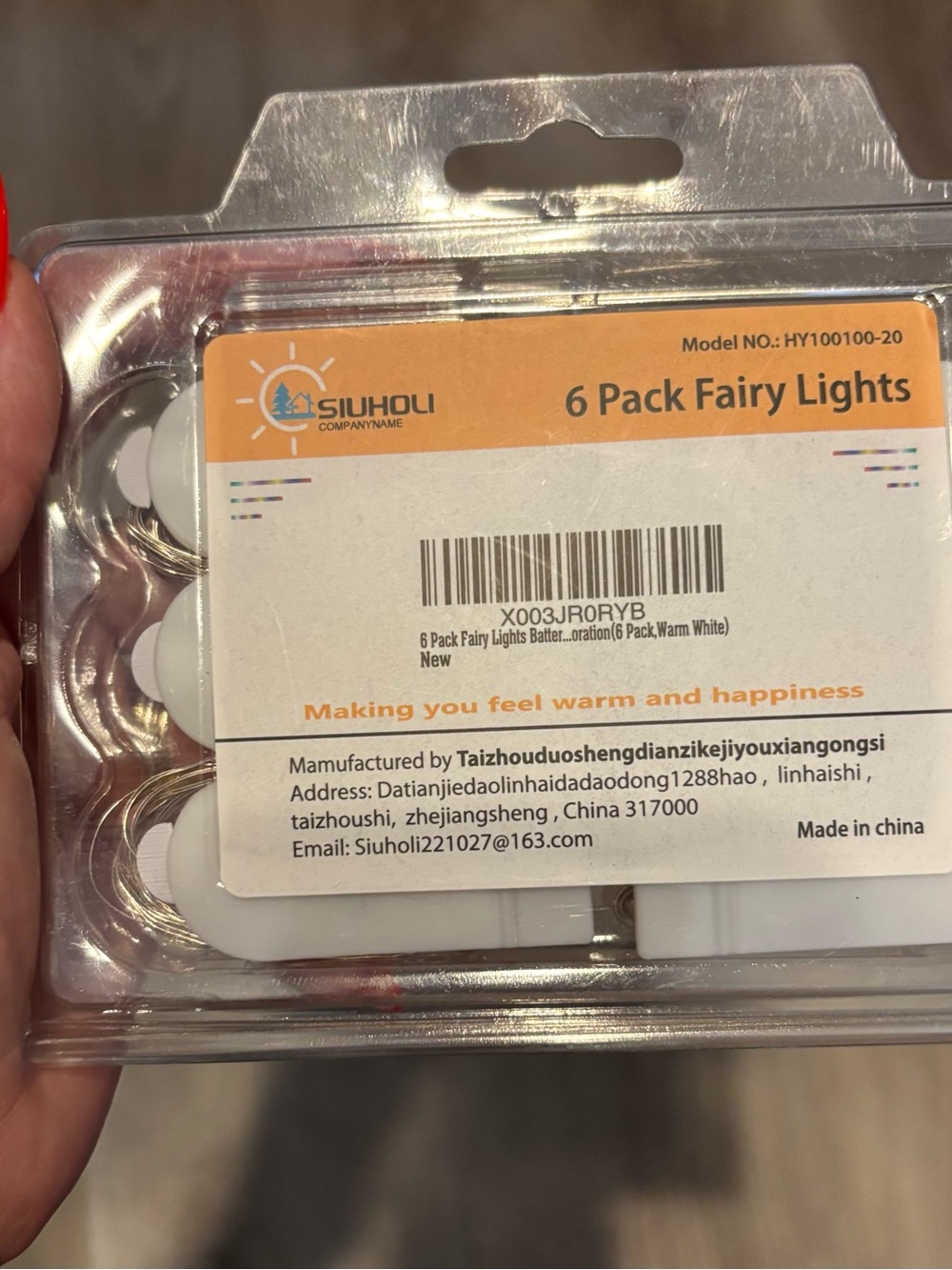 Siuholi Fairy Light Packs 6 count 7ft long warm white